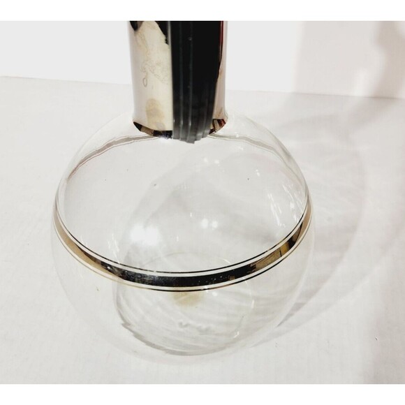 Vtg Glass Carafe Coffee Pot Hand Blown Bakelite Handle Round 8 Cup MCM Retro - Picture 7 of 13